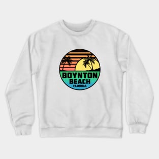 Boynton Beach Florida Tropical Beach Surfing Scuba Surf Vacation Crewneck Sweatshirt